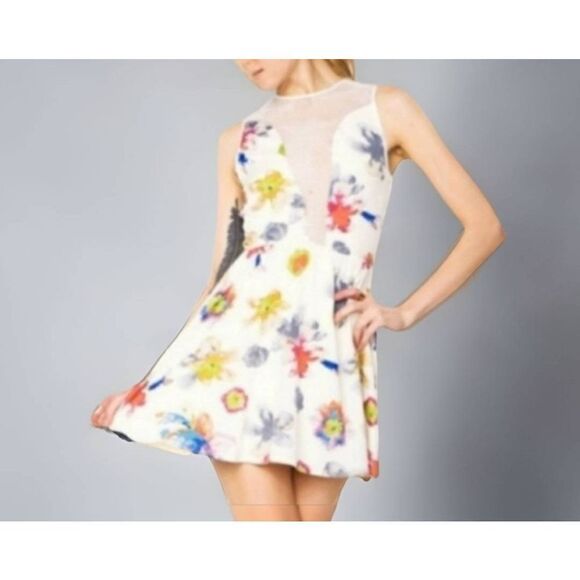 For Love & Lemons Lulu Floral Skater Dress sz Large - Picture 1 of 6